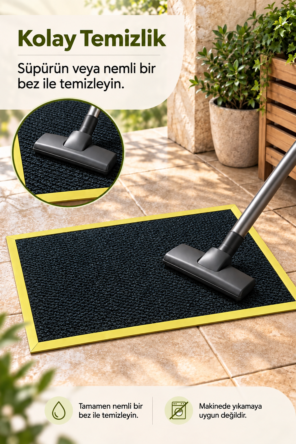 55 × 75 cm Gold çerçeveli paspas kullanım örneği